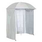Outsunny Fishing Umbrella Shelter with Side Wall - White