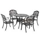 Outsunny 4 Seater Round Garden Dining Set - Bronze