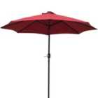 Outsunny 2.7m Parasol with LED Lighting (base not included) - Red