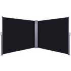 Outsunny 6 x 1.6m Retractable Double Side Awning - Black