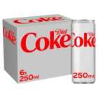 Diet Coke Cans 6 x 250ml