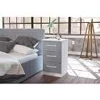Birlea Lynx 3 Drawer Bedside Table White And Grey