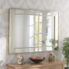 Yearn Framed Soft Brass Bevelled Wall Mirror 70 x 95Cms