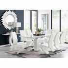Furniture Box Arezzo Large Extending Dining Table And 8 x White Willow Chairs