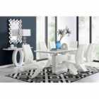 Furniture Box Arezzo Large Extending Dining Table And 6 x White Willow Chairs