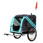 PawHut Bicycle Pet Trailer Dog W/ Folding Stroller & Carrier Cycle Luggage - Green