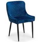 Julian Bowen Set Of 2 Luxe Velvet Dining Chairs Blue