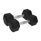 Urban Fitness Pro Hex Dumbbell - Rubber Coated (pair) (2 X 7.5Kg, Black)