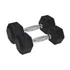 Urban Fitness Pro Hex Dumbbell - Rubber Coated (pair) (black, 2 X 5Kg)