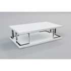 Celtic High Gloss Coffee Table White And Stainless Steel