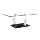 Phoenix Glass Coffee Table With Stainless Steel Base