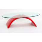 Morgan Glass And High Gloss Coffee Table Red