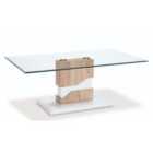 Milton Glass Coffee Table White And Natural