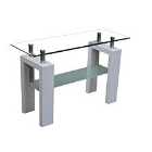 Telford Glass Top Console Table High Gloss White
