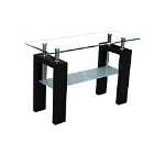 Telford Glass Top Console Table High Gloss Black