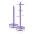Swan Towel Pole and Mug Tree Set - Purple