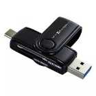 MyMemory USB 3.1 + USB-C SD and Micro SD Card Reader - Black