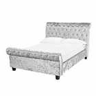 LPD Furniture Isabella Double Bed Silver Crushed Velvet