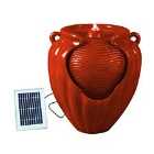 Gardenwize Solar Red Vase Pot Water Feature