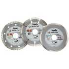 Einhell kwb Diamond Cutting Discs - 115mm Pack of 3