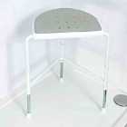 Nrs Healthcare Nuvo Height Adjustable Corner Shower Stool With Padded Seat - White