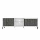 Dallas White Ultra Wide Tv Rack With 2 Doors And One Drawer White
