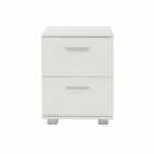 Lido White 2 Drawer Bedside Cabinet White