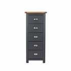Dunkeld Handcrafted 5 Drawer Narrow Chest Midnight Blue