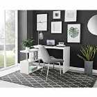 Furniture Box Siena White High Gloss Home Office Desk
