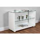 Furniture Box Sandro White High Gloss And Glass Console Table