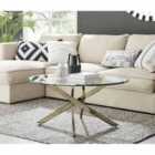 Furniture Box Novara Gold And Glass Round Coffee Table