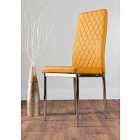 Furniture Box 4 Milan Faux Leather Dining Chairs - Yellow