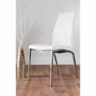 Furniture Box 2x Isco Metal Faux Leather Dining Chairs White