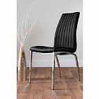 Furniture Box 2 x Black Isco Modern Chrome Metal Faux Leather Deep Foam Padded Contemporary Dining Chairs