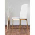 Furniture Box 6 x Milan Faux Leather Dining Chairs - White