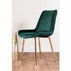 Furniture Box 2 x Pesaro Velvet Gold Chrome Metal Leg Contemporary Luxury Dining Chairs Set Green