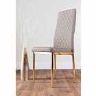Furniture Box 4 x Milan Leather Dining Chairs - Grey