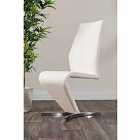 Furniture Box 2 x Willow Modern Luxury Premium Chrome Metal Z Faux Leather Stylish Dining Chairs Set White