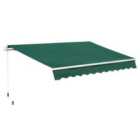 Outsunny 4m Retractable Patio Awning - Green