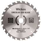 Wickes 24 Teeth Coarse Cut Tct Circular Saw Blade - 165mm x 20mm