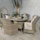 Royalcraft Wentworth Rattan 4 Seater Round Imperial Dining Set