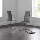 Julian Bowen Set of 4 Calabria Velvet Cantilever Chairs Grey