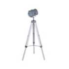 White Wash And Silver Metal Tripod Floor Lamp