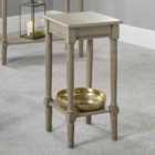 Taupe Pine Wood Square Accent Table K/D