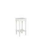 Elizabeth White Pine Wood Accent Table with Shelf K/D