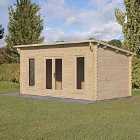 Forest Garden Elmley 5m x 3m Pent Double Glazed Log Cabin
