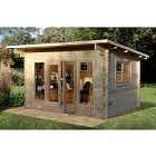 Forest Garden Melbury 4m x 3m Pent Double Glazed Log Cabin