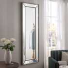 Silver Yearn Beaded Rectangle Full Length Wall Mirror
