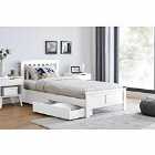 Furniture Box Azure White Wooden Solid Pine Quality Single Bed Frame with 2 Underbed Drawers