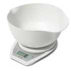 Salter Digital Kitchen Scales with Dual Pour Mixing Bowl, White